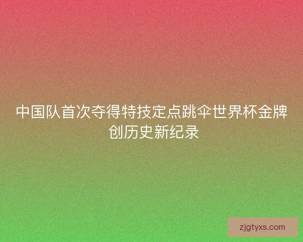 中国队首次夺得特技定点跳伞世界杯金牌 创历史新纪录